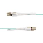 StarTech.com 5m LC to LC OM4 Multimode Fibre Optic Cable 100G LSZH Bend Insensitive Aqua