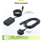StarTech.com 65W USB-C Laptop Charger 1.5m Tethered Cable USB PD 3.0 UK Plug Black