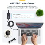 StarTech.com 65W USB-C Laptop Charger 1.5m Tethered Cable USB PD 3.0 UK Plug Black
