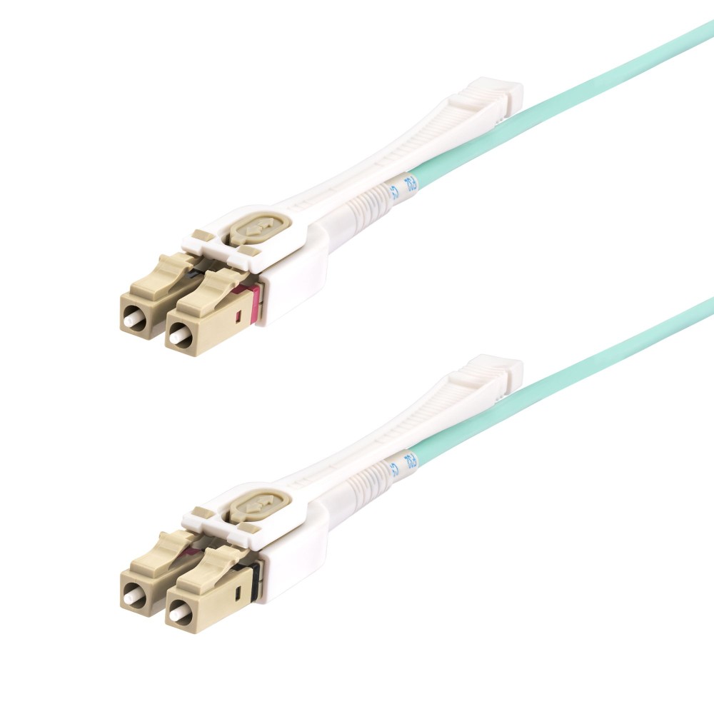 StarTech.com 8m LC to LC UPC OM4 Multimode Fiber Optic Cable 100G Bend Insensitive LSZH Push Pull Aqua StarTech.com 8m LC to LC UPC OM4 Multimode Fibre Optic Cable 100G Bend Insensitive LSZH Push Pull Aqua