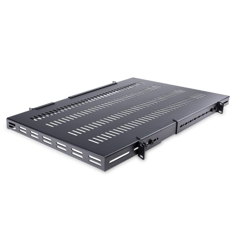 StarTech.com ADJSHELFHDV 1U Adjustable Vented Server Rack Shelf 150kg 19.5 to 38in Depth Black