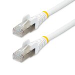 StarTech.com Cat6a Ethernet Cable 2m RJ-45 to RJ-45 S/FTP Snagless White LSZH 10GbE 100W PoE++