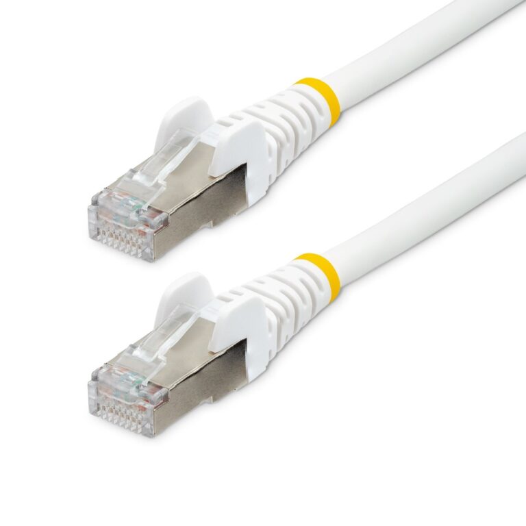StarTech.com Cat6a Ethernet Cable 2m RJ-45 to RJ-45 S/FTP Snagless White LSZH 10GbE 100W PoE++