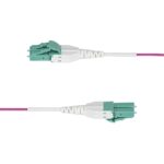 StarTech.com Fibre Optic Cable 2m LC to LC OM4 Multimode OFNR Riser Violet 100G