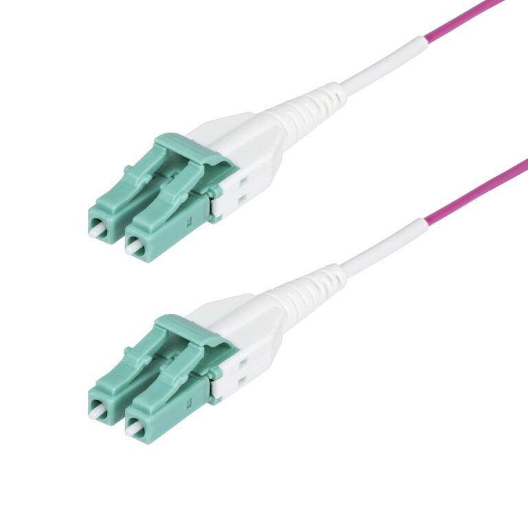 StarTech.com LC to LC OM4 Multimode Fibre Optic Cable 3m Erika Violet Uniboot OFNR Riser Rated