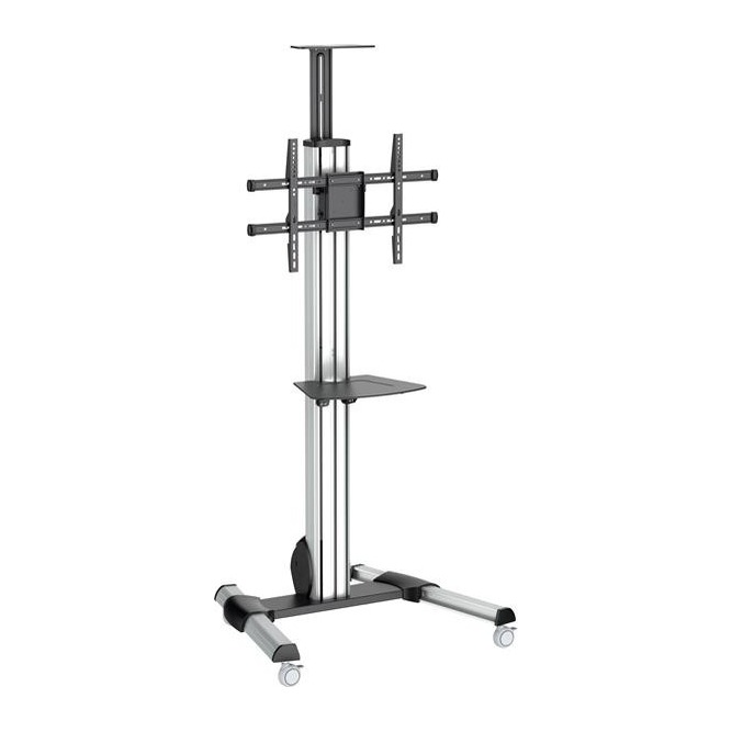 StarTech.com STNDMTV70 Portable TV Cart Floor Stand 32" to 75" 40kg Capacity Height Adjustable Lockable Wheels Black