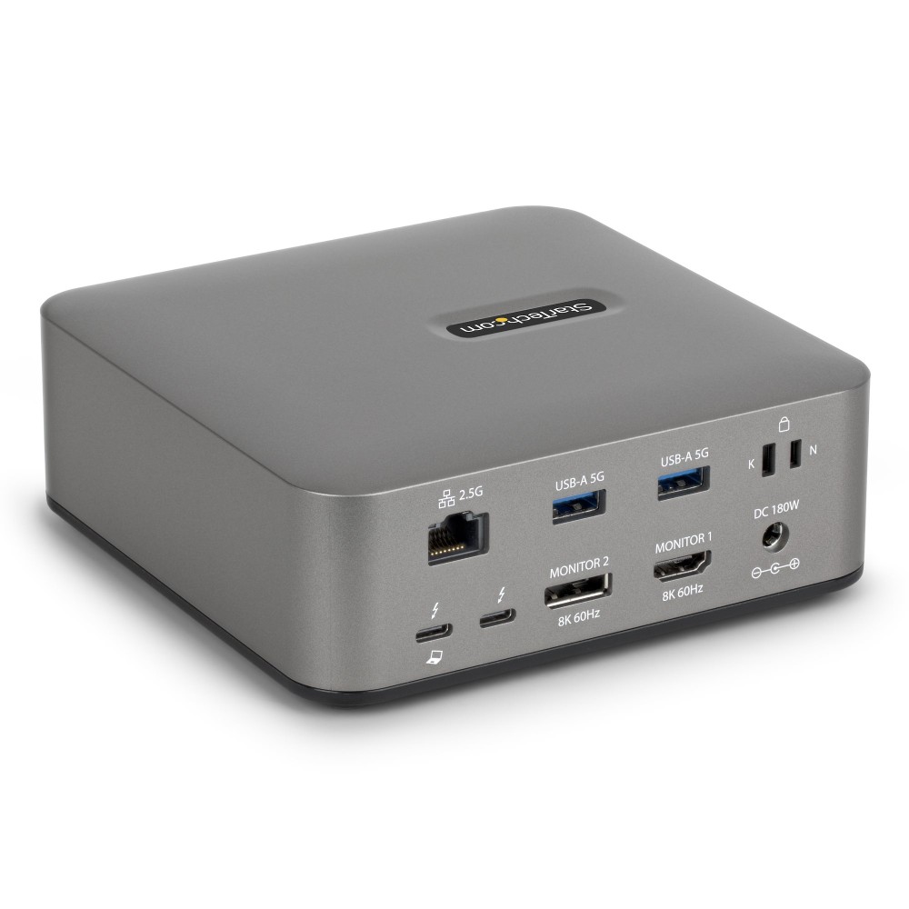 StarTech.com Thunderbolt 5 Universal Docking Station 140W PD 2.5G Ethernet 3 Displays 4K 144Hz Grey StarTech.com Thunderbolt 5 Universal Docking Station 140W PD 2.5G Ethernet 3 Displays 4K 144Hz Grey