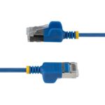 StarTech.com Ultra Slim Cat6A Ethernet Cable 2m RJ45 to RJ45 Blue Snagless FTP 34AWG Pure Copper