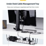 StarTech.com Under Desk Cable Management Tray 24" Long Steel Black 5kg Capacity Screw-On Installation