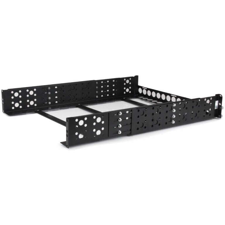 StarTech.com UNIRAILS2U Universal Rack Rails 2U 19 Inch Adjustable Depth Steel Black 45.3 kg Capacity