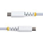 StarTech.com USB-C Charging Cable 2m USB-C to USB-C 60W 3A PD White Braided Nylon
