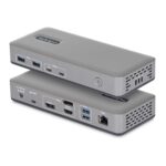 StarTech.com USB-C Docking Station Triple 4K Displays 2x 60Hz 1x 30Hz 100W PD 6 USB Ports Gigabit Ethernet Grey