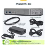 StarTech.com USB-C Docking Station Triple 4K Displays 2x 60Hz 1x 30Hz 100W PD 6 USB Ports Gigabit Ethernet Grey