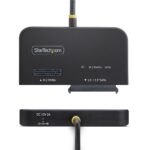 StarTech.com USB-C USB-A M.2 NVMe 2.5" 3.5" SATA Adapter 10Gbps Tool-Free Hot-Swap 2 Drive Access Black