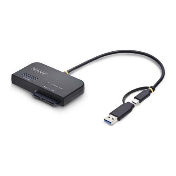 StarTech.com USB-C USB-A M.2 NVMe 2.5" 3.5" SATA Adapter 10Gbps Tool-Free Hot-Swap 2 Drive Access Black