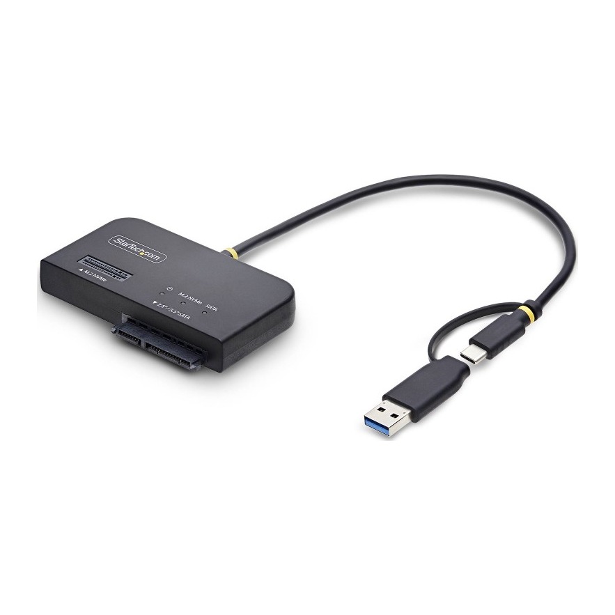 StarTech.com USB-C USB-A M.2 NVMe 2.5" 3.5" SATA Adapter 10Gbps Tool-Free Hot-Swap 2 Drive Access Black StarTech.com USB-C USB-A M.2 NVMe 2.5" 3.5" SATA Adapter 10Gbps Tool-Free Hot-Swap 2 Drive Access Black