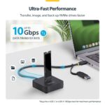 StarTech.com USB-C/USB-A to M.2 NVMe Dock Adapter 10Gbps Tool-Free External SSD Reader Black