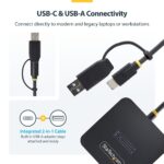 StarTech.com USB-C/USB-A to M.2 NVMe Dock Adapter 10Gbps Tool-Free External SSD Reader Black