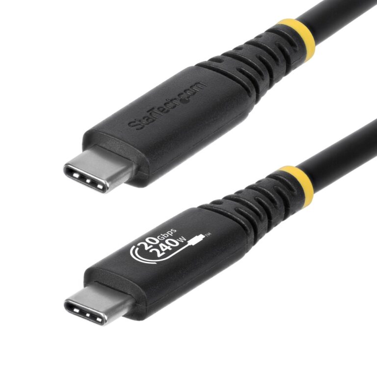 StarTech.com USB4 Cable 2m USB-C to USB-C 20Gbps 240W PD 4K 120Hz DisplayPort 2.1 Black