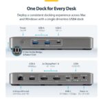 StarTech.com USB4 Docking Station Dual 4K 144Hz 100W PD 2.5GbE USB-C Dock for Mac and Windows Grey