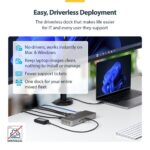 StarTech.com USB4 Docking Station Dual 4K 144Hz 100W PD 2.5GbE USB-C Dock for Mac and Windows Grey