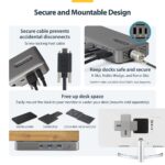 StarTech.com USB4 Docking Station Dual 4K 144Hz 100W PD 2.5GbE USB-C Dock for Mac and Windows Grey