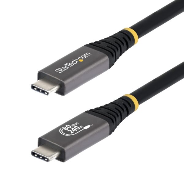 StarTech.com USB4 USB-C to USB-C Cable 1m 80Gbps 240W Power Delivery Thunderbolt 4 Compatible Black