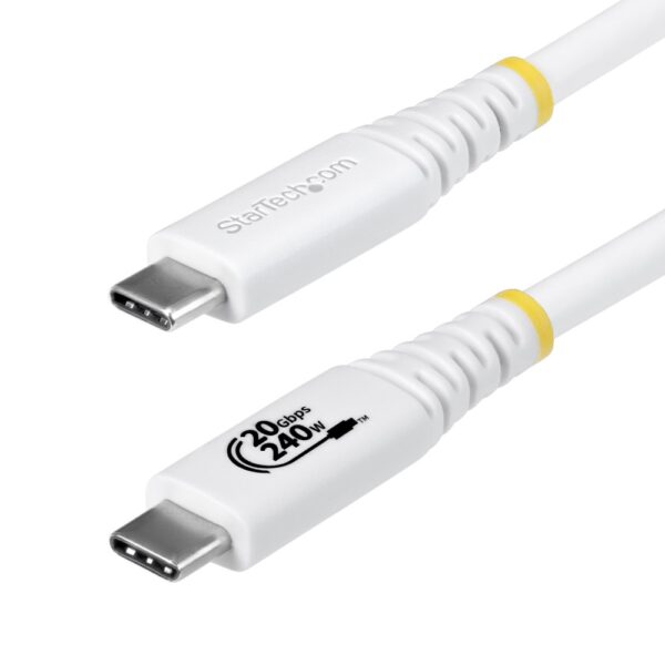 StarTech.com USB4 USB-C to USB-C Cable 2m 20Gbps 240W PD EPR 4K 120Hz DisplayPort 2.1 White