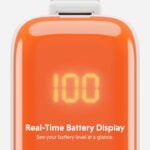 Targus HyperJuice Flex 10K Power Bank 10000mAh 30W USB-C PD Built-in Cable LED Display White Orange