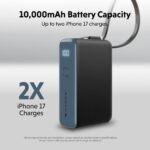 Targus HyperJuice Flex 10K Power Bank 30W USB-C PD 10000mAh LED Display Blue