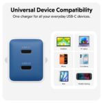 Targus HyperJuice Flex 45W GaN Wall Charger Dual USB-C USB Power Delivery White Orange