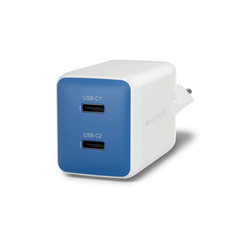 Targus HyperJuice Flex 45W GaN Wall Charger Dual USB-C USB Power Delivery White Orange