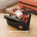 Targus HyperJuice Flex 65W GaN Wall Charger 2 USB-C 1 USB-A Ports USB PD Type G Plug White Orange