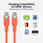 Targus HyperJuice Flex USB-C to USB-C Cable 1.5 m 60 W USB Power Delivery USB 2.0 Orange