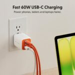 Targus HyperJuice Flex USB-C to USB-C Cable 1.5 m 60 W USB Power Delivery USB 2.0 Orange