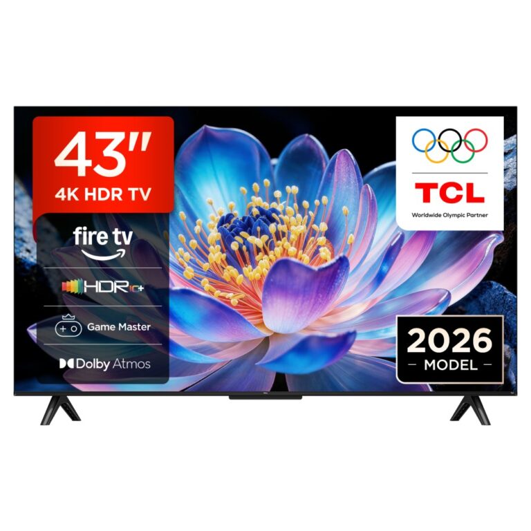 TCL 43V6D-UK 43" 4K Ultra HD Smart TV LED HVA Screen 60Hz HDR10+ Dolby Vision Fire OS Black