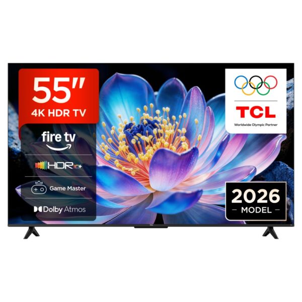 TCL 55V6D-UK 55" 4K Ultra HD 60Hz LED Smart TV HDR10 Plus Dolby Vision Fire OS Black