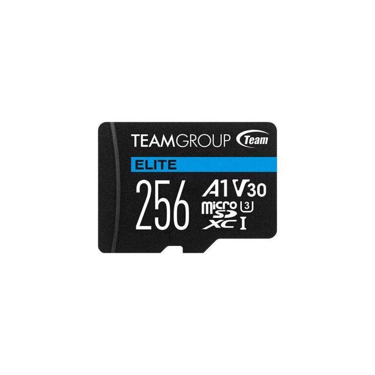 Team Group ELITE A1 MicroSDXC Memory Card 256 GB UHS-I U3 V30 A1 Black Waterproof Dust Resistant
