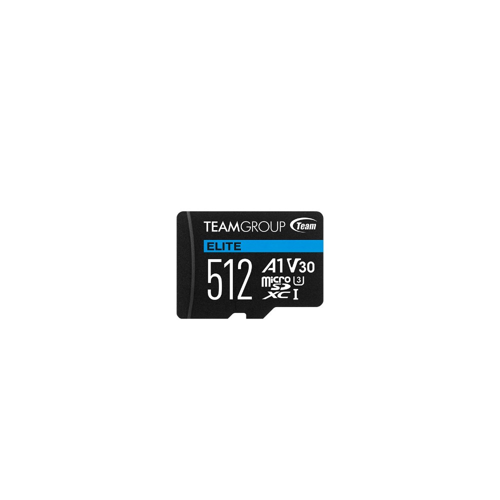 Team Group ELITE A1 MicroSDXC Memory Card UHS-I U3 V30 A1 90 MB/s Read 45 MB/s Write 512 GB Team Group ELITE A1 MicroSDXC Memory Card UHS-I U3 V30 A1 90 MB/s Read 45 MB/s Write 512 GB