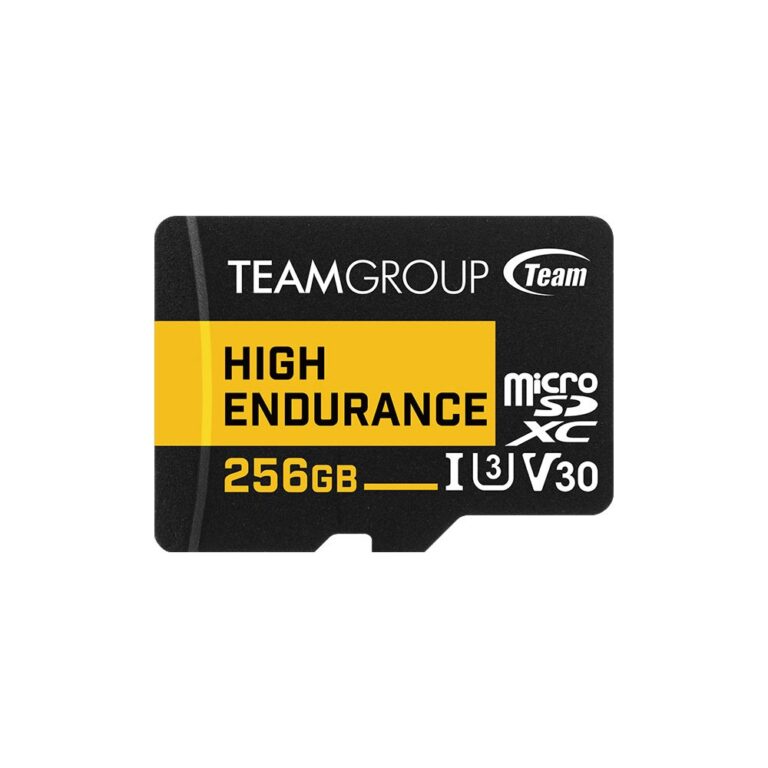 Team Group High Endurance 256 GB MicroSDXC Card Class 3 U1 V30 Black Monitoring 100 MB/s Read 50 MB/s Write