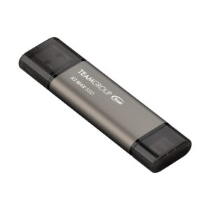 Team Group X2 MAX External SSD 1 TB USB 3.2 Gen 2 Type-A and Type-C Read 1000 Write 900 MB/s Grey