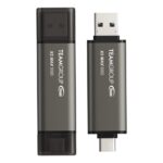 Team Group X2 MAX External SSD 1 TB USB 3.2 Gen 2 Type-A and Type-C Read 1000 Write 900 MB/s Grey