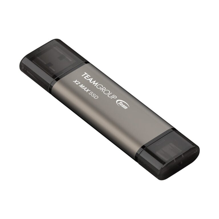 Team Group X2 MAX External SSD 2 TB USB 3.2 Gen 2 Type-A Type-C 1000 MB/s Read 900 MB/s Write Grey