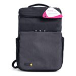 Techair TACMB001 Commuter Backpack for 14-15.6" Laptops Black Grey Pattern Water Repellent Rain Cover Lightweight