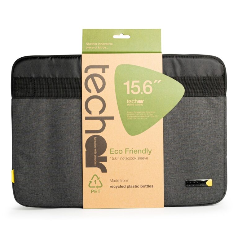 Techair TAECV011 Eco Sleeve Case 14-15.6" Recycled Polyester Dark Grey