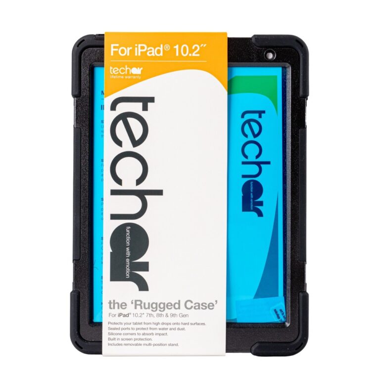 Techair TAXIPF069v2 Military Grade Rugged Case for iPad 10th & 11th Gen with Stand Pen Loop Hand Strap Black