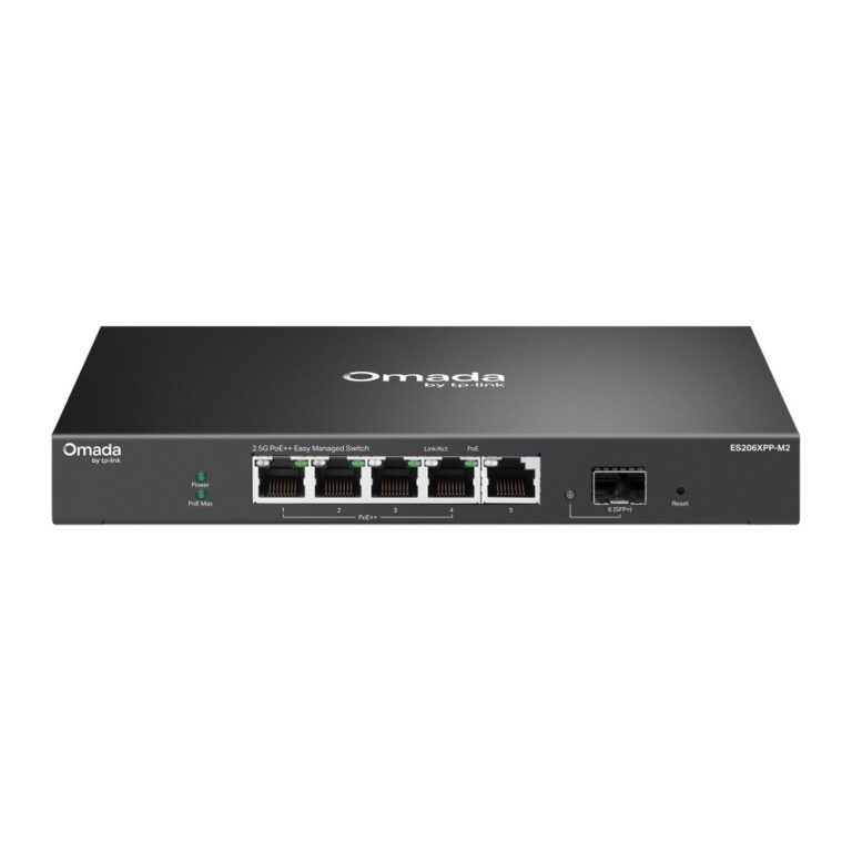TP-Link ES206XPP-M2 Managed L2 Network Switch 5x2.5G Ethernet Ports 1 SFP+ PoE++ 120W Budget Desktop Wall Mounting Black