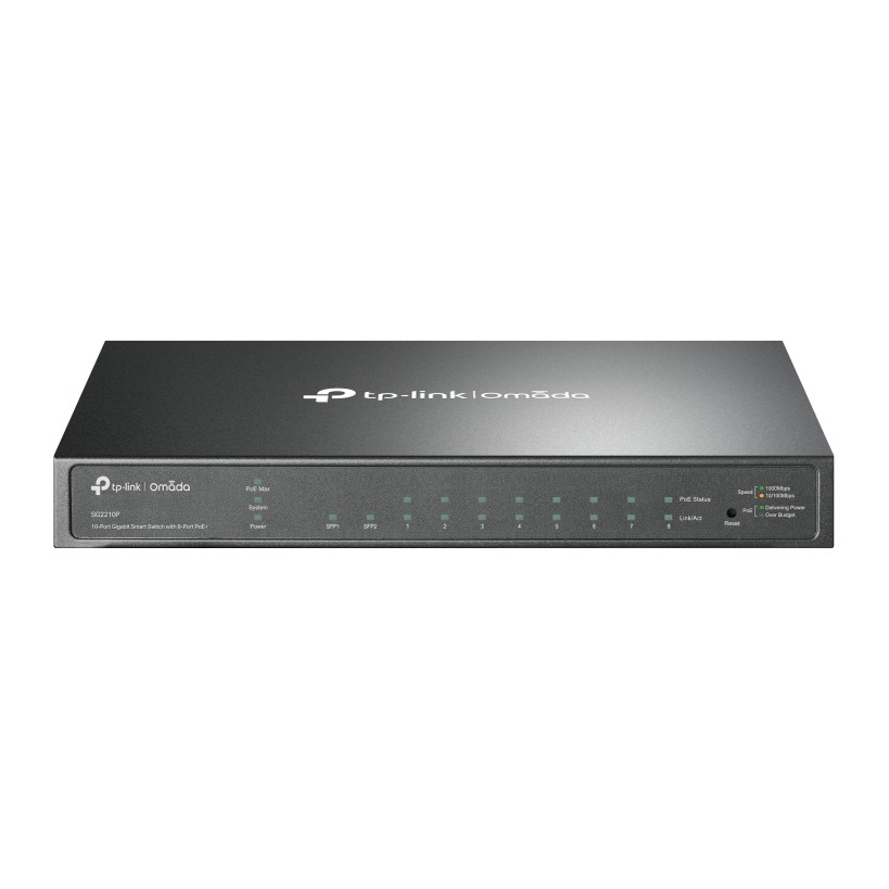 TP-Link Omada 10-Port Gigabit PoE+ Managed Switch with 2 SFP Slots Web and Cloud Management TP-Link Omada 10-Port Gigabit PoE+ Managed Switch with 2 SFP Slots Web and Cloud Management