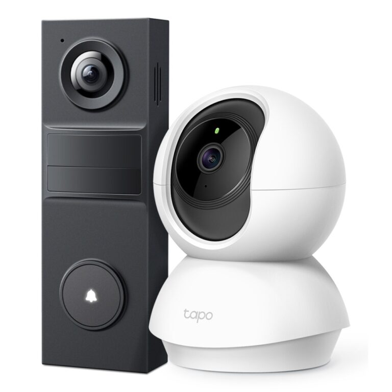 TP-Link Tapo C200 & TD20 Smart Home Security Kit with 1080p Indoor Pan/Tilt Camera & 2K Battery Video Doorbell