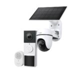 TP-Link Tapo D210C610KIT Smart Security Kit Video Doorbell and Camera 2K Solar Pan-and-Tilt White